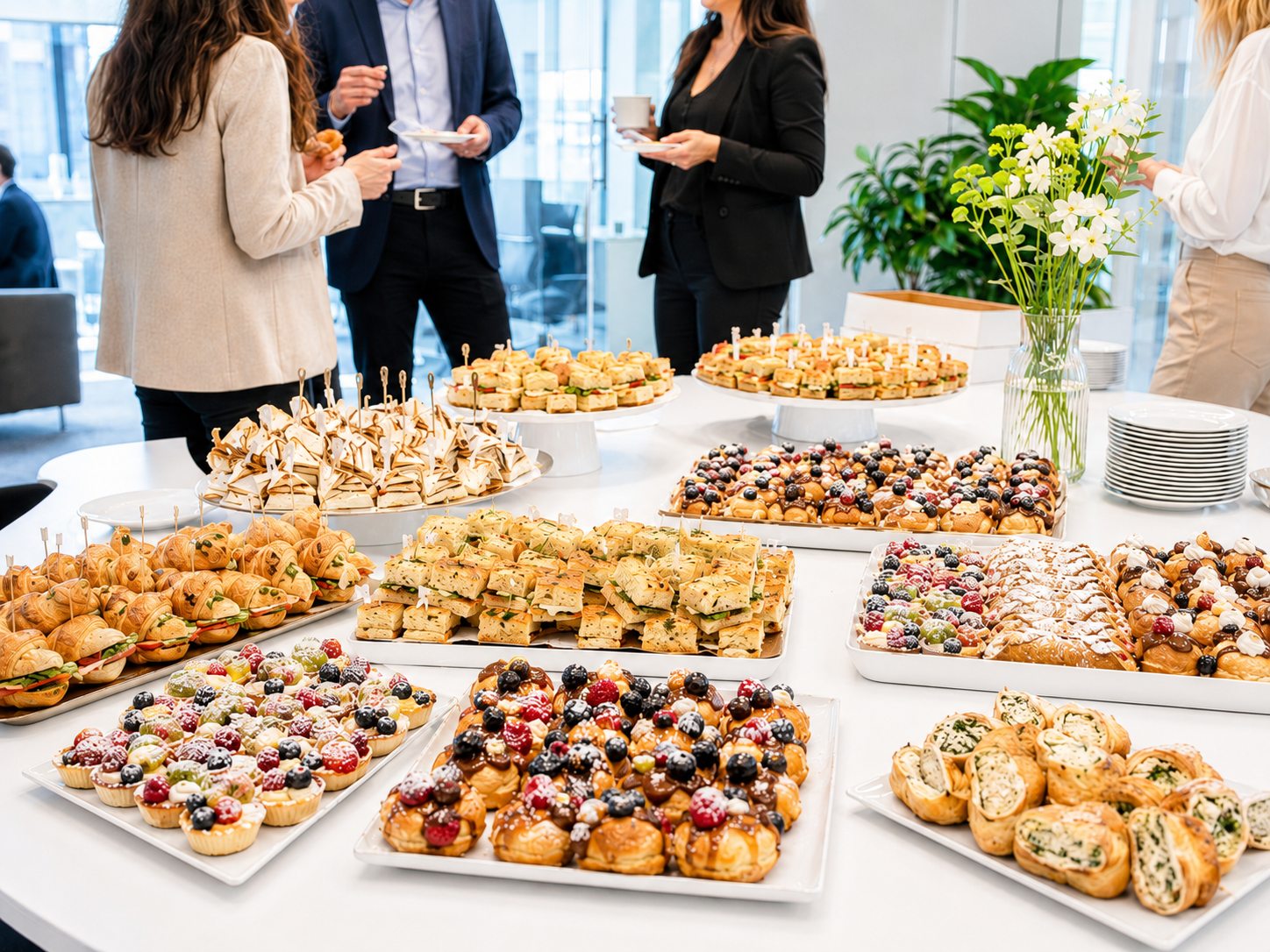 A spread of Italian office lunch platters
